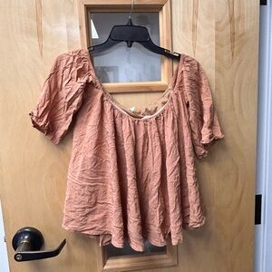 Mittoshop Terracotta off the shoulder Blouse small